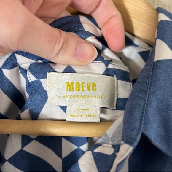 MAEVE x ANTHROPOLOGIE The Soren Long Sleeve Shirt Dress in Iris Blue - Picture 4 of 5